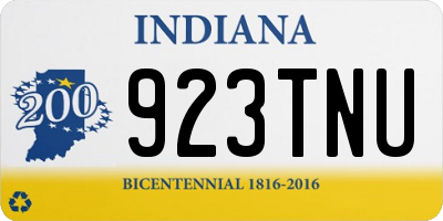 IN license plate 923TNU