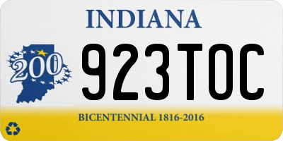 IN license plate 923TOC