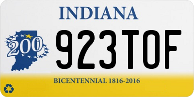 IN license plate 923TOF