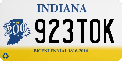 IN license plate 923TOK