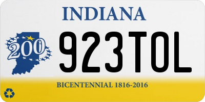 IN license plate 923TOL