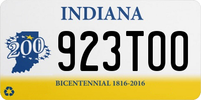 IN license plate 923TOO