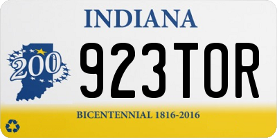 IN license plate 923TOR