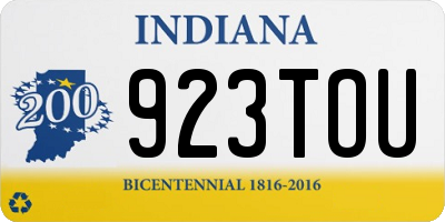IN license plate 923TOU