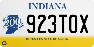 IN license plate 923TOX