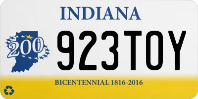 IN license plate 923TOY