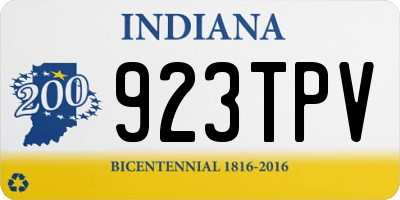 IN license plate 923TPV