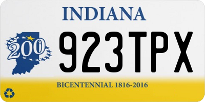 IN license plate 923TPX