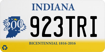 IN license plate 923TRI