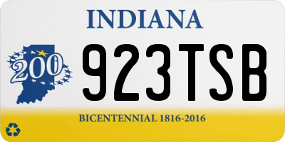 IN license plate 923TSB