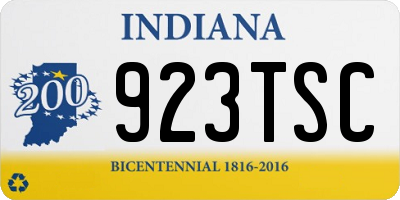 IN license plate 923TSC