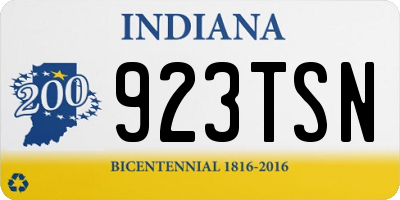 IN license plate 923TSN