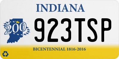 IN license plate 923TSP