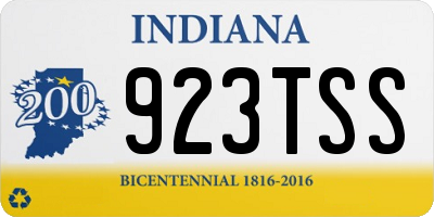 IN license plate 923TSS
