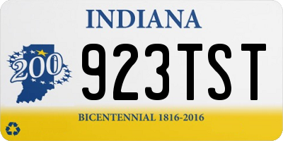 IN license plate 923TST