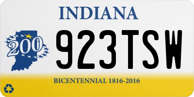 IN license plate 923TSW