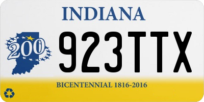 IN license plate 923TTX