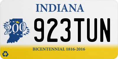 IN license plate 923TUN