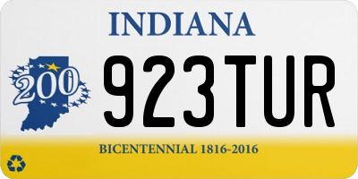 IN license plate 923TUR