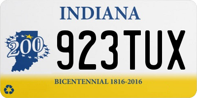IN license plate 923TUX