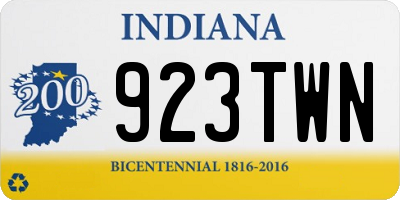 IN license plate 923TWN