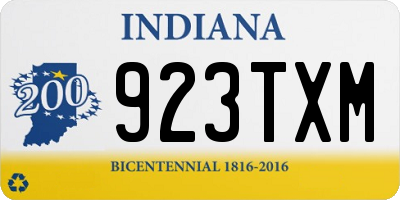 IN license plate 923TXM