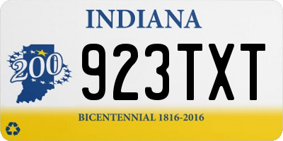 IN license plate 923TXT