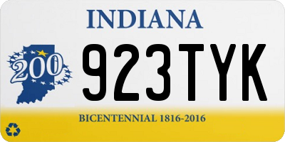 IN license plate 923TYK