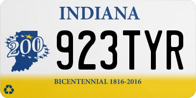 IN license plate 923TYR