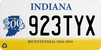 IN license plate 923TYX
