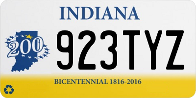 IN license plate 923TYZ