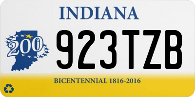 IN license plate 923TZB