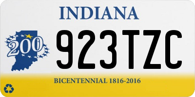 IN license plate 923TZC