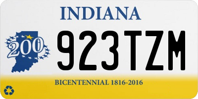 IN license plate 923TZM