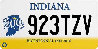IN license plate 923TZV
