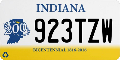 IN license plate 923TZW