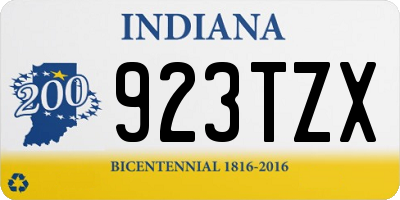 IN license plate 923TZX