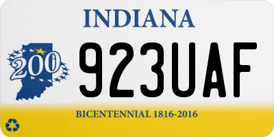 IN license plate 923UAF