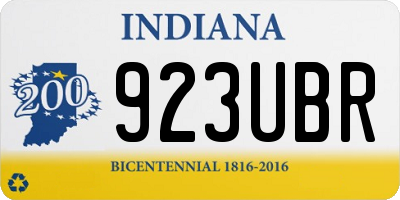 IN license plate 923UBR