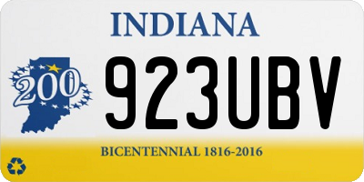 IN license plate 923UBV
