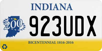 IN license plate 923UDX