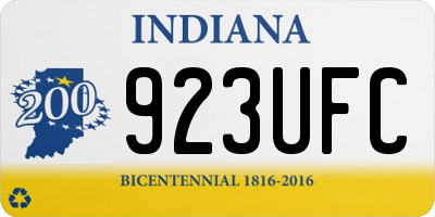 IN license plate 923UFC