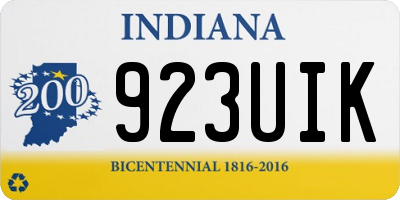 IN license plate 923UIK