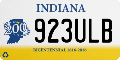 IN license plate 923ULB