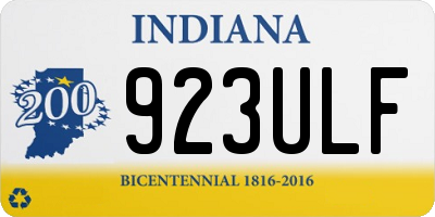 IN license plate 923ULF