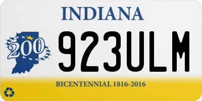 IN license plate 923ULM