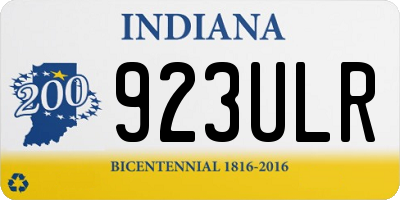 IN license plate 923ULR