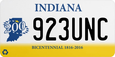 IN license plate 923UNC