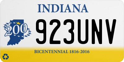 IN license plate 923UNV