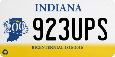 IN license plate 923UPS